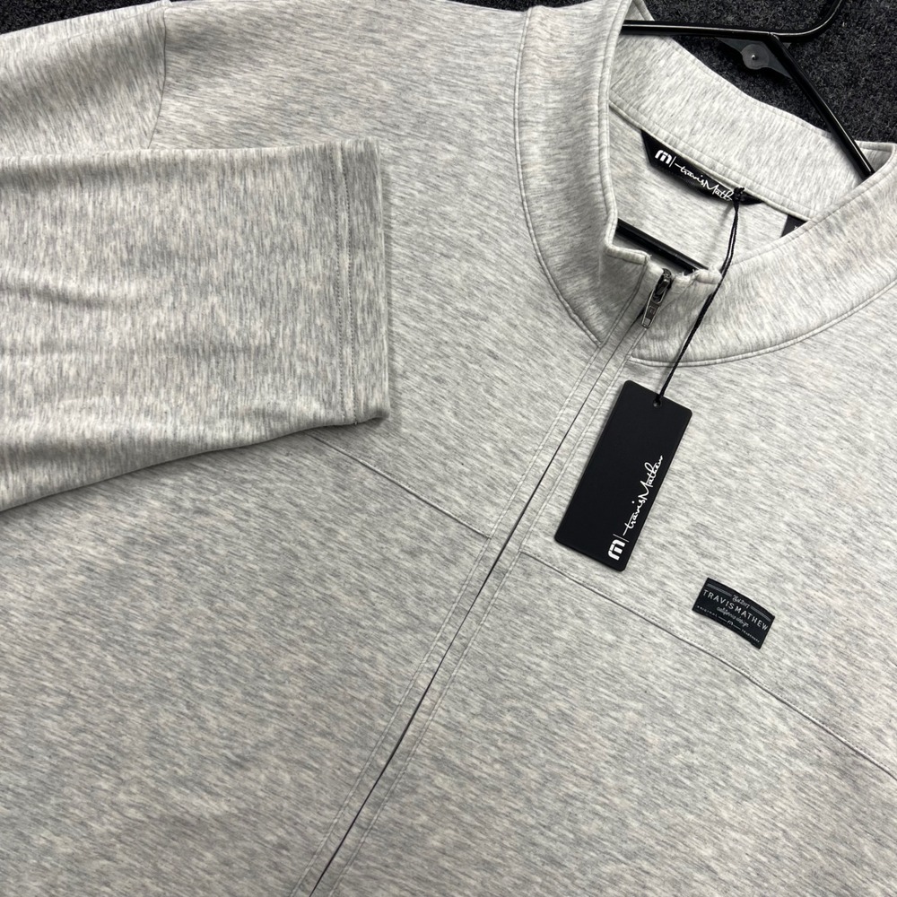 TravisMathew Cash Out Full Zip Jacket Heather Light Grey 3XL 1MS294 New
